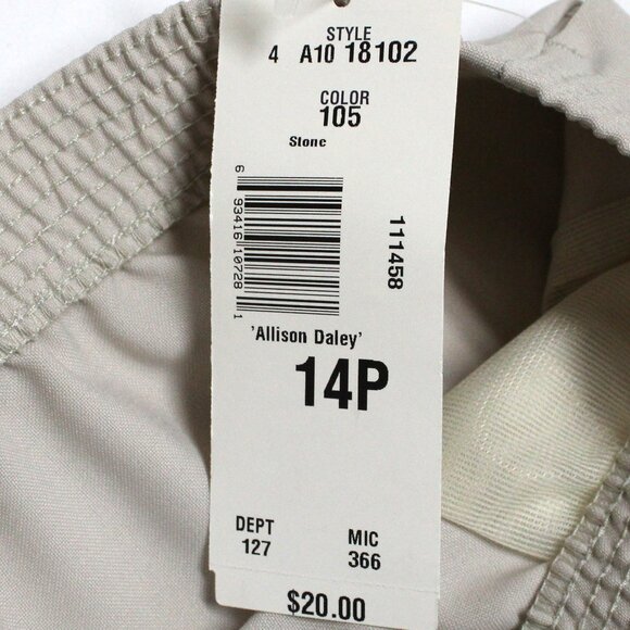 Older NWT Women's Size 14P Stone Elastic Waist Pull On Allison Daley Pants - Picture 4 of 11